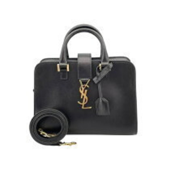 Saint Laurent Cabas Black Leather Shoulder Bag - Picture 1 of 7
